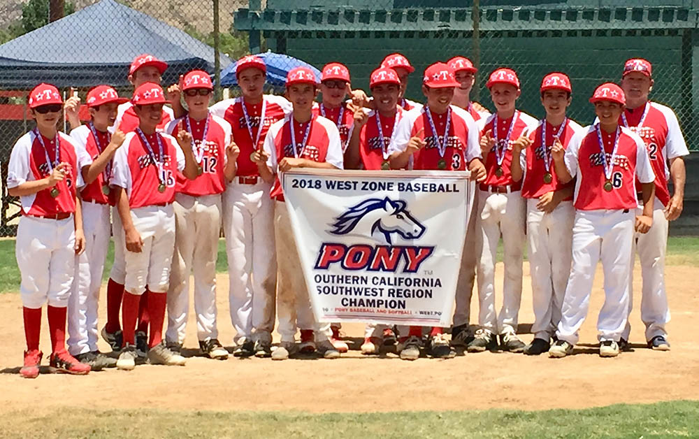 Tecolote Red allstars representing region in Pony14 West Zone