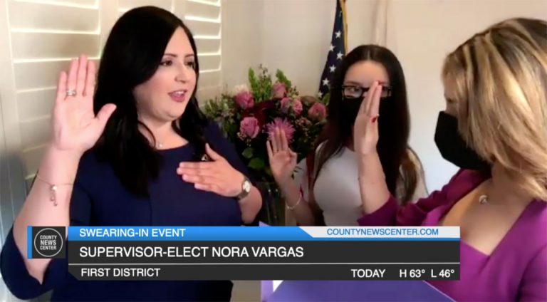 Nora Vargas takes oath, joins  County Board of Supervisors