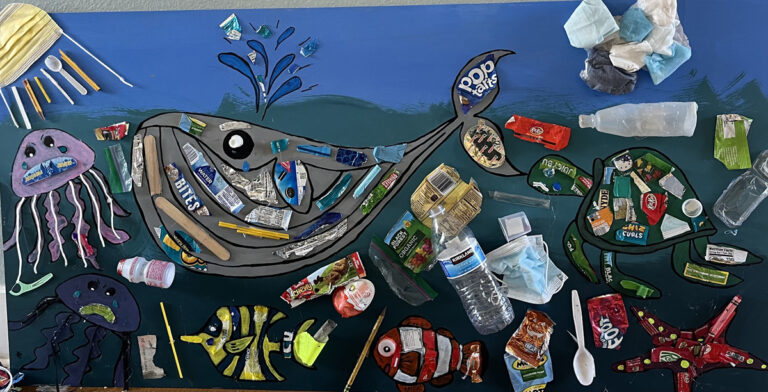 Students watch their  waste
