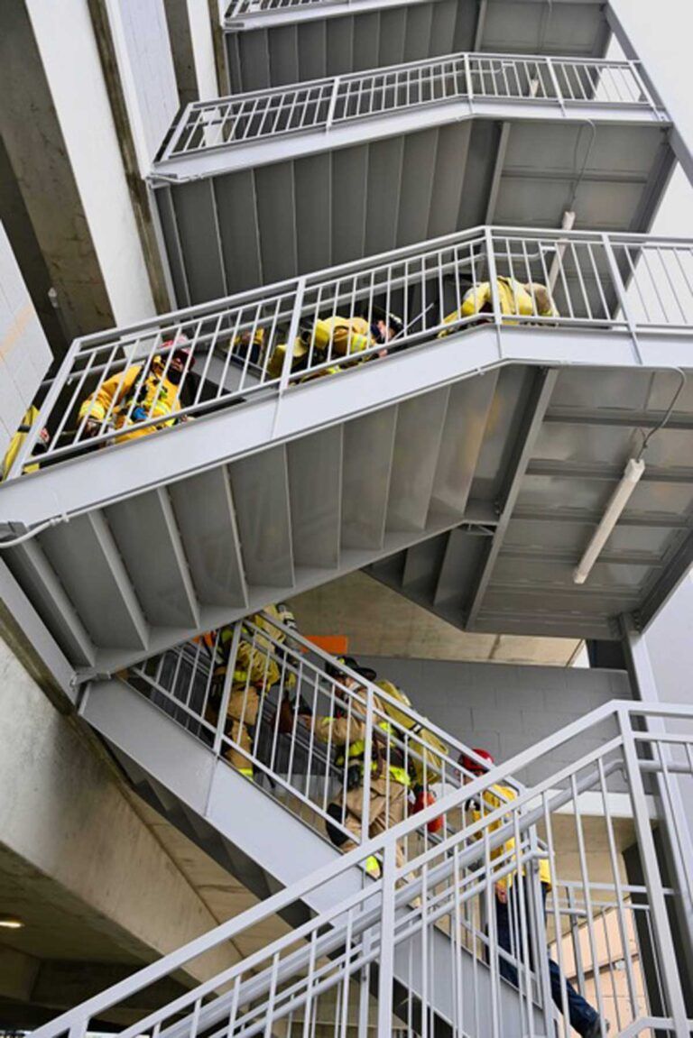 Firefighters train for highrise blazes