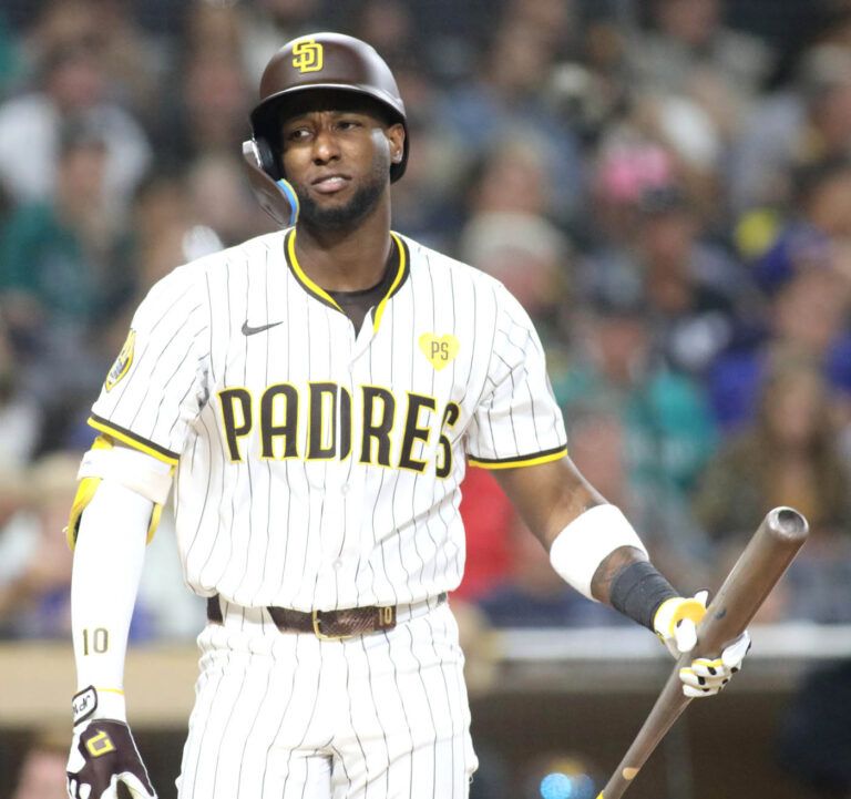 Jurickson Profar, a 2024 MLB All-Star, tops the Padres with a 0.297 hitting average and 19 home runs. Photo by Andy Bartotto