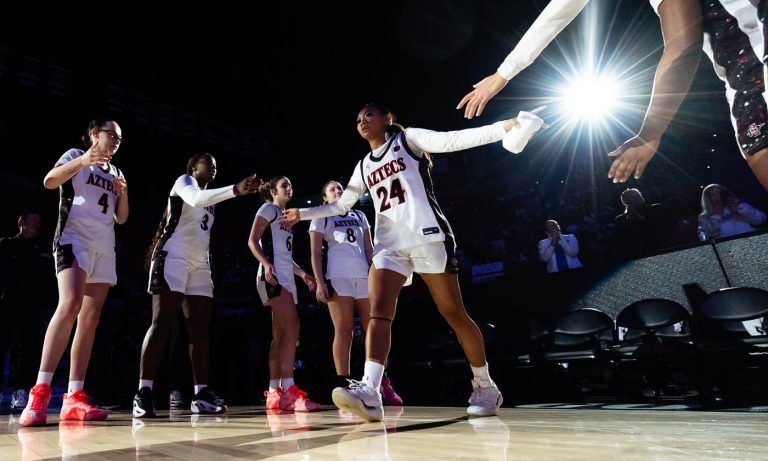 No. 1 Lady Aztecs upset in MW tournament, accept Women’s Basketball Invitation bid